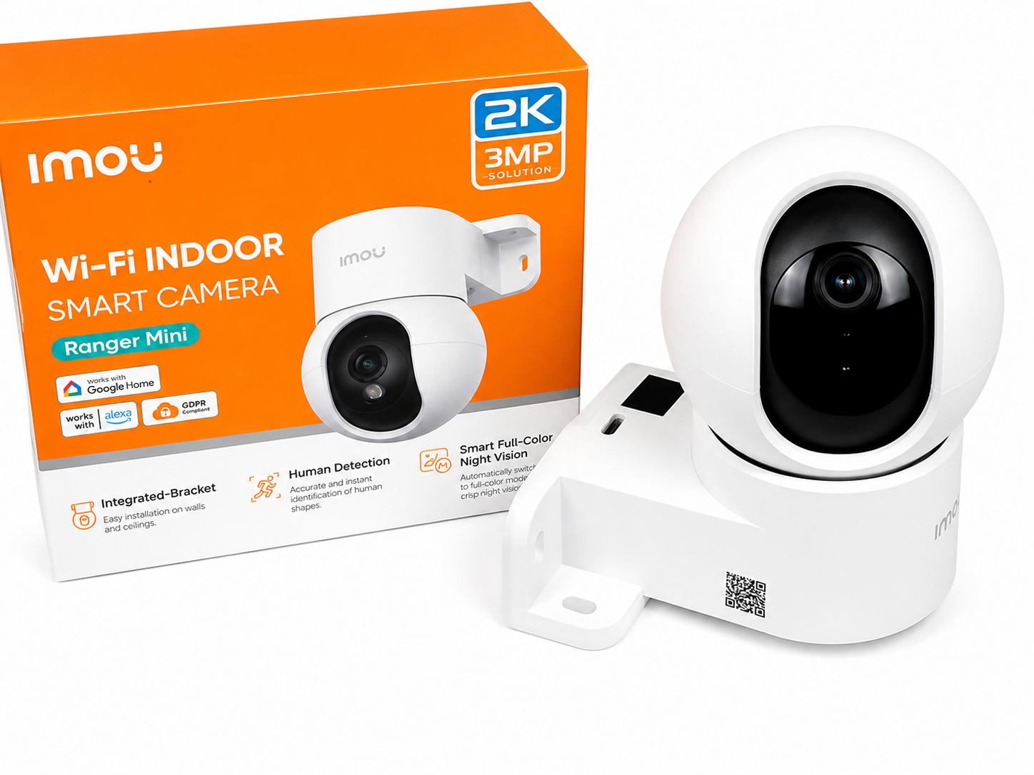 Imou Ranger Mini 3MP 2K Pan & Tilt Portable Wi-Fi Camera,Two‑way Audio with Built‑in Mic & Speaker